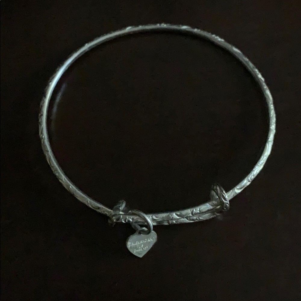 Alex and Ani textured silver bangle